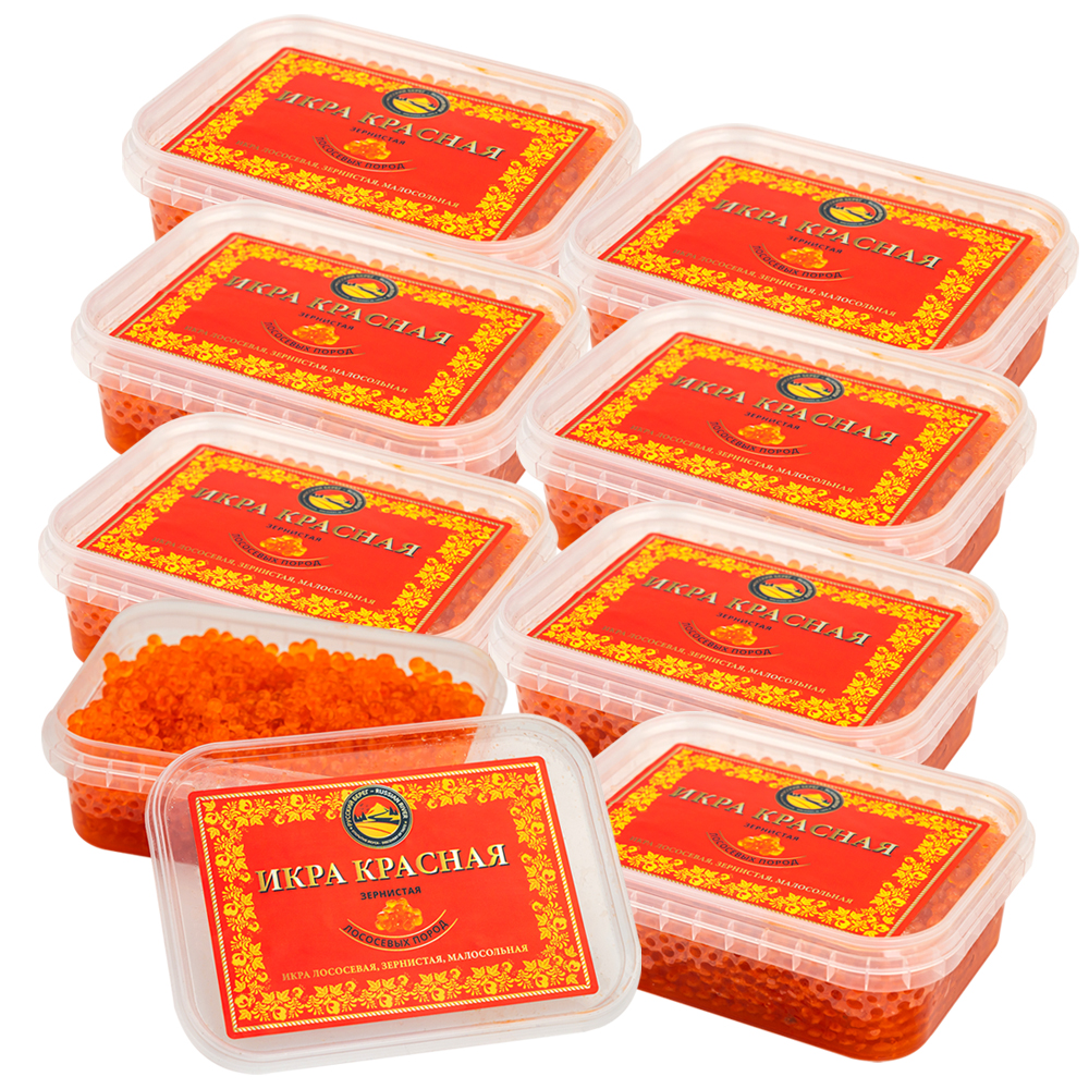 2kg Russkiy Bereg Lachskaviar 8X250g SAMMELBESTELLUNG Gorbuscha Wildfang t/k -18°C ИКРА