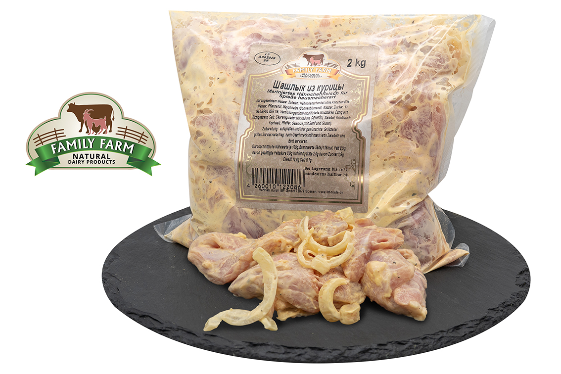 2,0 kg Schaschlik Hähnchen OBERKEULE ohne Knochen Hausmacherart Hähnchenfleisch 