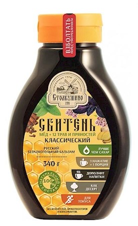 340g Stolbushino Sbiten, Sirup Klassik mit Honig&Kräuter // Сбитень, Сироп классический   