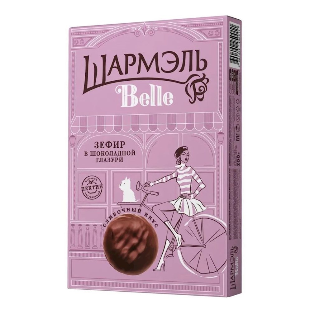 200g Udarniza Scharmel Belle Sevir in schoko Sahnearoma // Шармэль Belle Зефир в глазури "Со сливочным вкусом