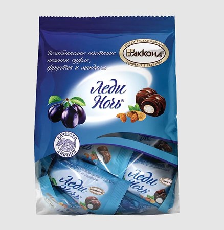 350g Pral. Ledi Noch mit getrock. Pflaumen  // Конфеты Леди Ночь с черносливом
