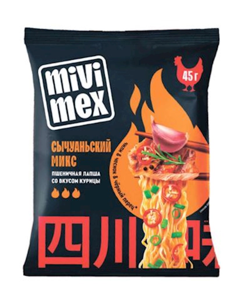 45g MIVIMEX Vermicelli mit Hähnchegeschm. "Sechuan Mix" // Вермишель со вкусом курицы "Сычуаньский Микс"