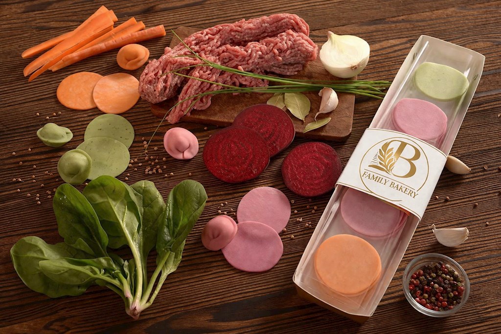 480g Family Bakery Teig für Pelmeni & Vareniki bunt // Тесто для пельменей и вареников разноцветный  