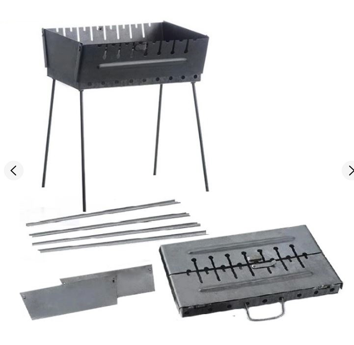 Koffergrill aus Stahl 2mm für 8 Spieße // Мангал-чемодан на 8 шампуров