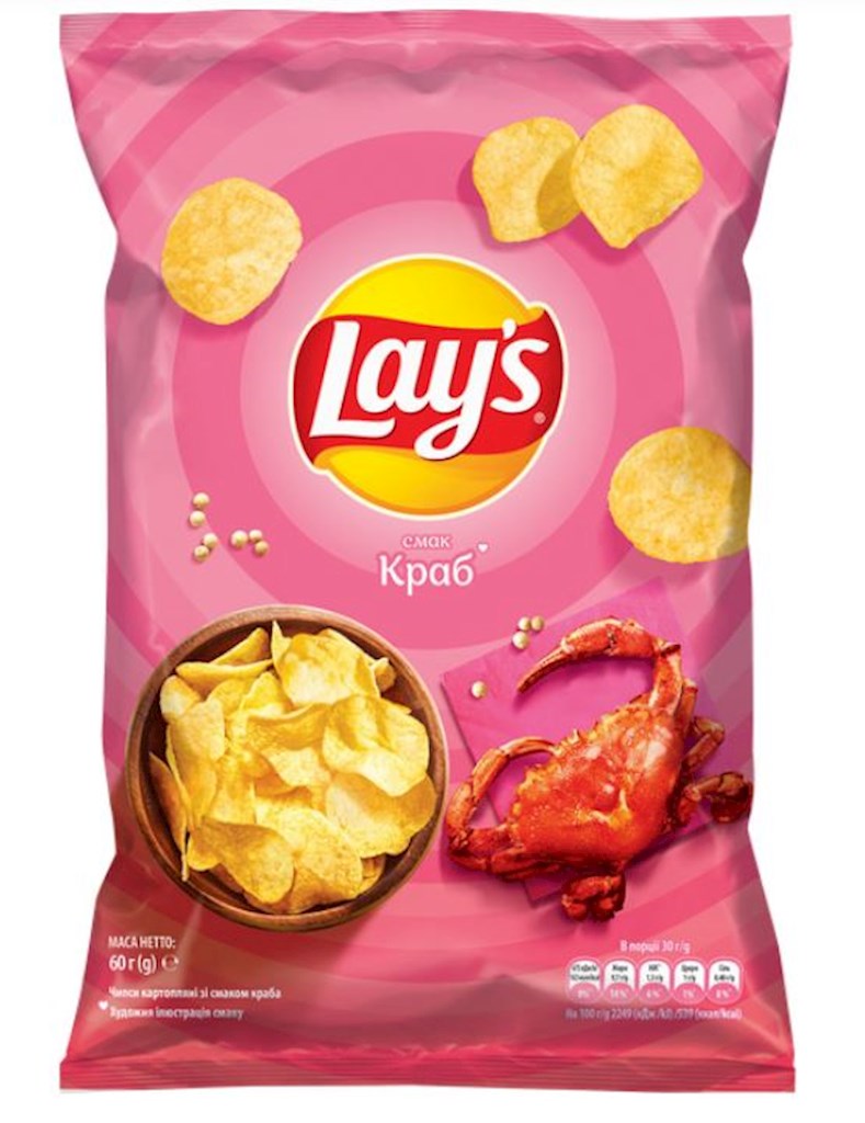 60g Lays Kartoffelchips mit Krabbenaroma // Lays картофельные со вкусом краба