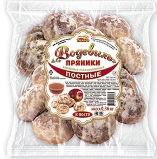 360g BP Prjaniki "Vodevilj" Postnije  //Брестский Брестский Пекарь Пряники «Водевиль» Постные