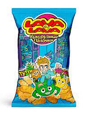 50g Lava Lava Maissnack mit Tutti Frutti Geschmack  // Lava Lava Кукурузные палочк со вкусом Тутти Фрутти
