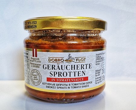 250g Sprotten in Tomatensoße // Шпроты в томатном соусе