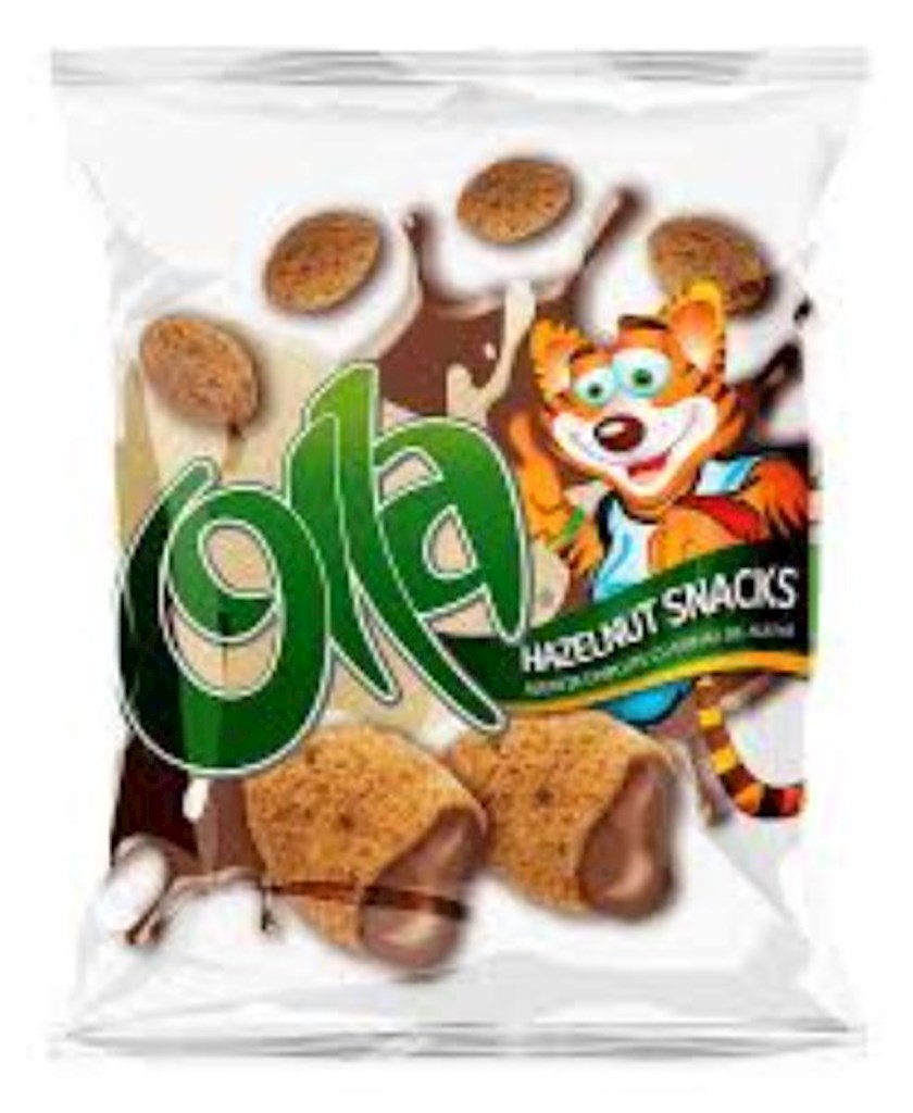100g (RO) OLLA Getreidekissen gefüllt mit Haselnusscreme  // Снэки с кремом из лесных орехов