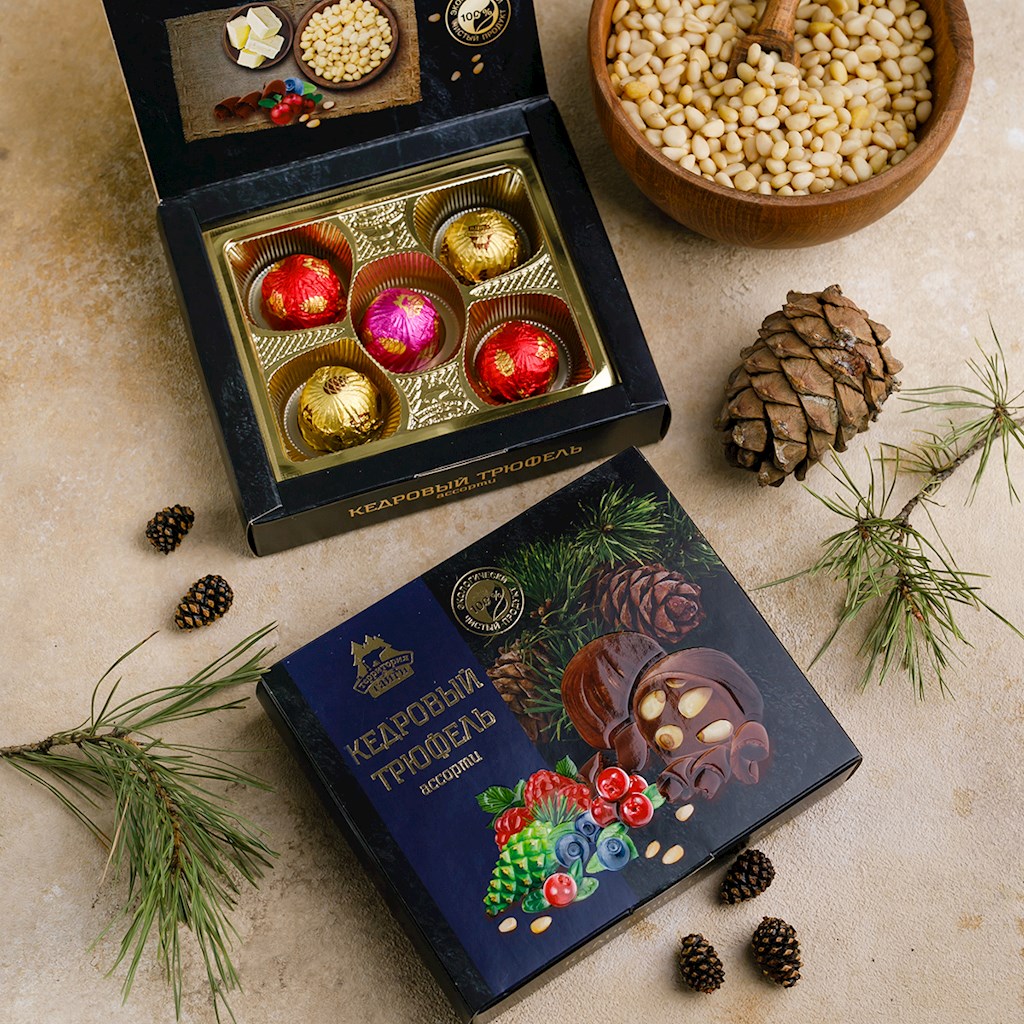 75g TerritorijaTaigi PinienkernTrüffel, Assorti  // Кедровый Трюфель Ассорти