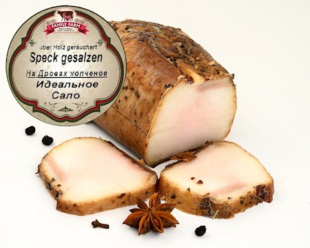 MeatÜber Holz geräuch. Speck Ideal ca.400g // Сало копченое Идеальное