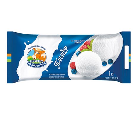 1kg KiK Eis Plombir Vanilleegeschmack // КИК Мороженое Пломбир ванильный 