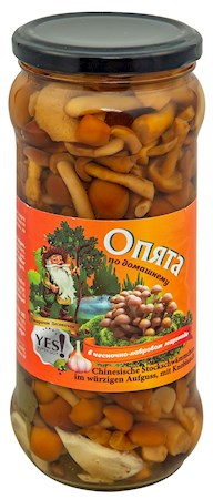 530g YES! Pilze Stockschwämchen mit Knoblauch // Опята в чесночном рассоле