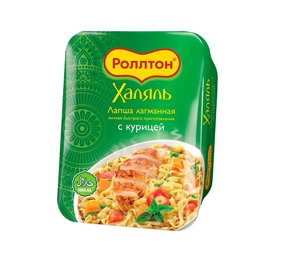 90g Rollton Instant-Nudeln Halal, Hähn-Geschmack  // Роллтон Лапша Халяль лагманная с вкусом курицы