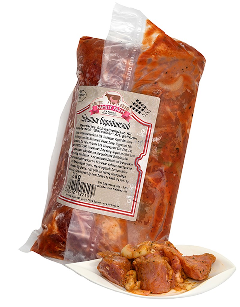 2,0 kg Schaschlik  aus Schweinenacken BORODINSKY Hausmacherart // Шашлык бородинский