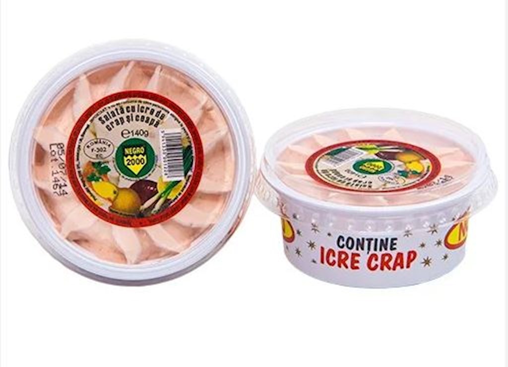 140g Negro Karpfenrogensalat m Zwiebel/Icre crap cu ceapa // Салат из икры карпа с луком