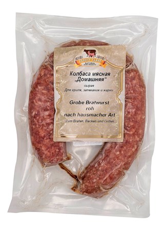 380g Bratwurst grob roh -18°C // Family Farm Колбаса „Домашняя“, сырая, груб. помола