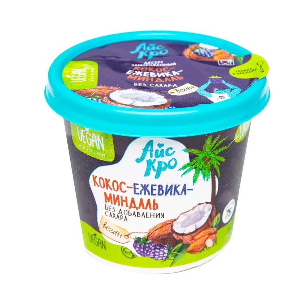 75g ICECRO Fruchte-Sorbet Kokosnuss, Brombeere, Mandel // фруктовый Сорбет Кокос, ежевика, миндаль