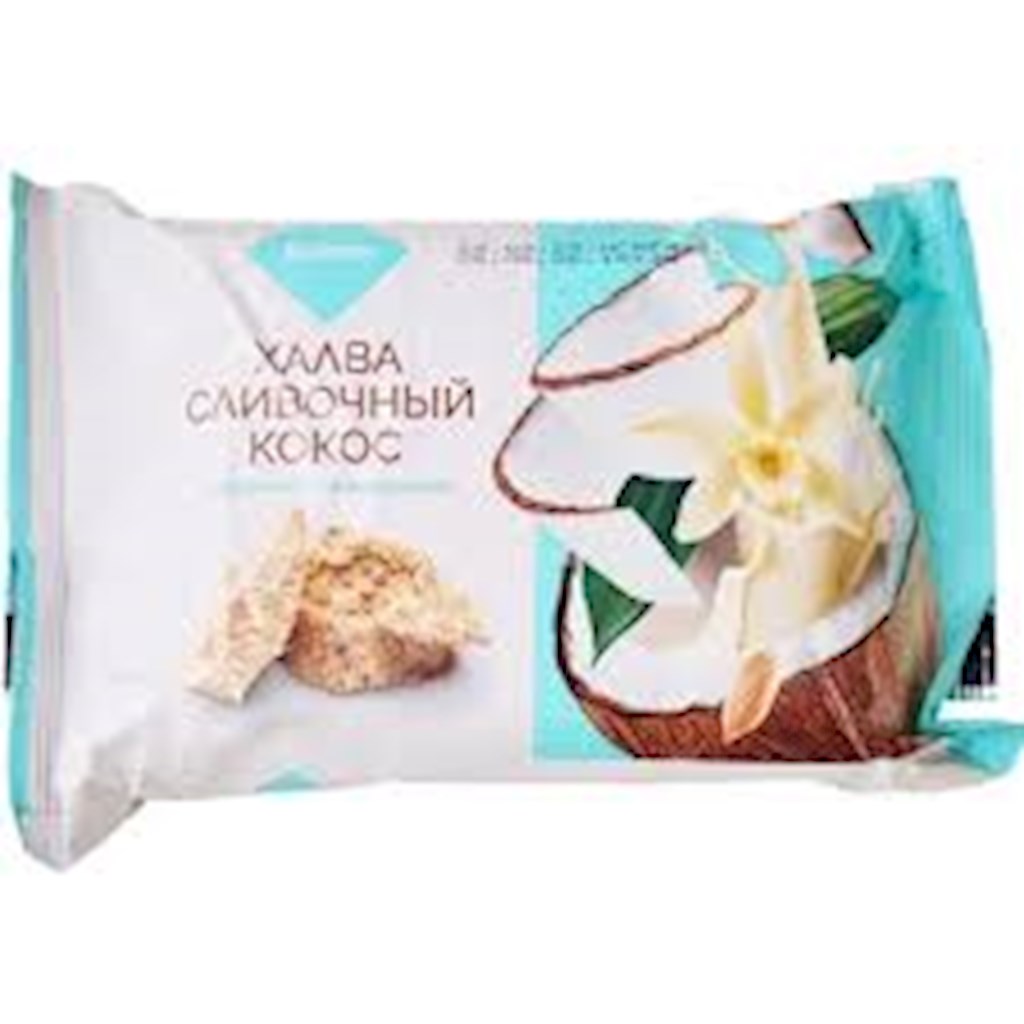 200g Timoscha Sonnenblumenhalvamit mit Kokos luftig //  Халва подсолнечная воздушная Кокос