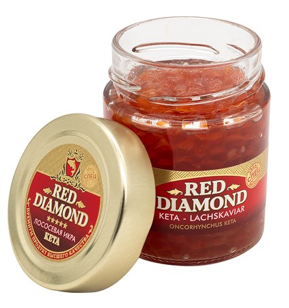 120g Red Diamond Kaviar Keta Premium Glas -18°C // Икра кеты, зернистая малосол