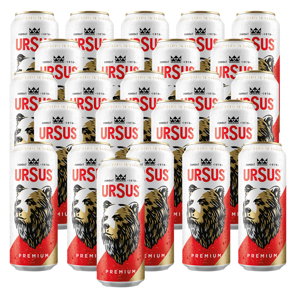 24X0,5L Ursus Bier hell Alc.5,0% Premium Blechdose inkl.Pfand ПИВО РУМЫНСКОЕ PIWO BERE