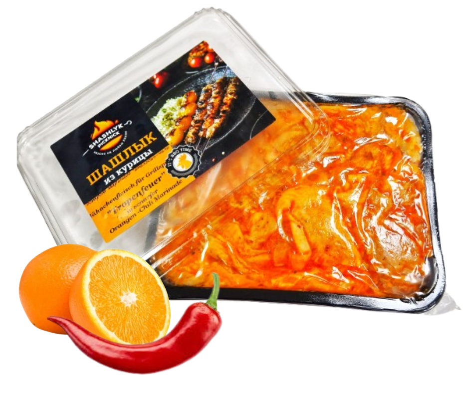 1,0 kg PICKNICK Schaschlik Hähnchen "Orange/Chilli" -18° // Шашлык из курицы «Апельсин/Чили»