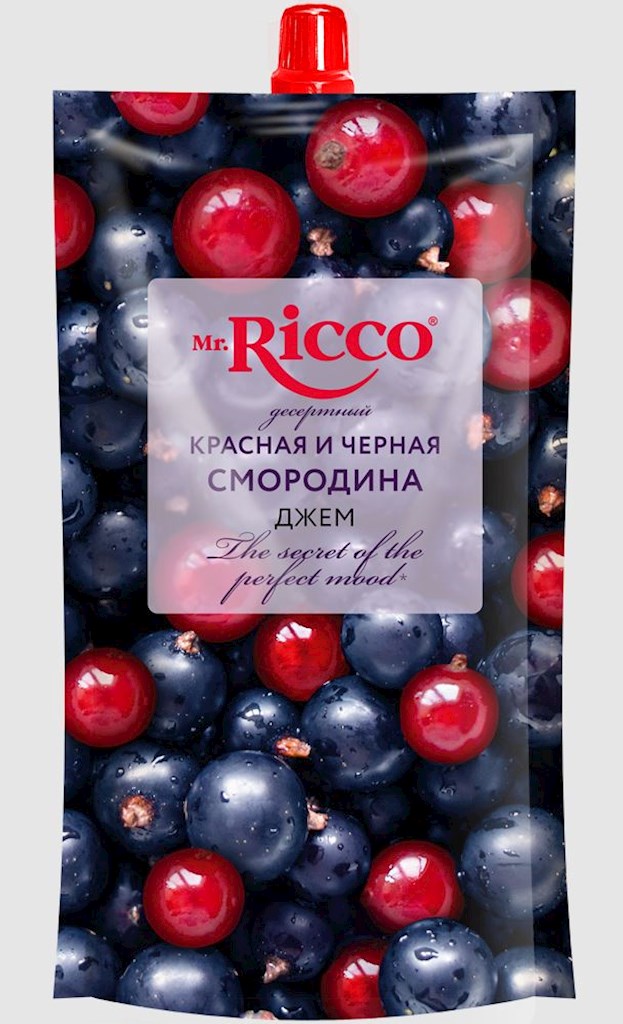 300g Mr.Ricco Brotaufstrich Rote/schwarze Johannisbeeren // Джем Красная и черная смородина 
