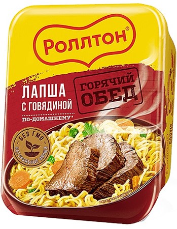 90g Nudel mit Rindfleischgeschmack // Роллтон Лапша с говядиной по домашнему