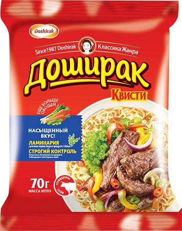 70g Doshirak Instant Nudeln Quisti mit Rindfleischgeschmack // Лапша Квисти со вкусом говядина