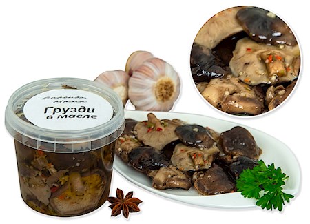 350g Shiitake in Oel mit Knoblauch // Шиитаке в масле с чесноком