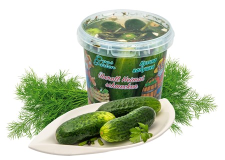 1l Kuz.Kad. Gurken gesalzen mit Dill // Огурцы малосольные с укропом 
