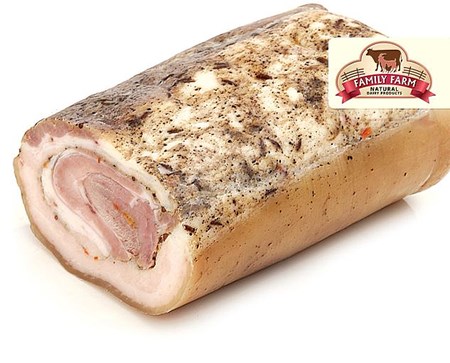 Bauchrolle gegagrt ca. 400g Schwein Fleischrolle mit Pfeffer Hausmacherart