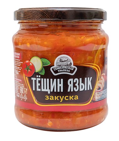 460g Semiluki Gemüsezubereitung Teschin Jasik // Oвощная закуска тещин язык