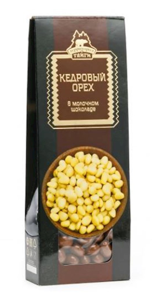 100g TerritorijaTaigi Pinienkerne in Milchschokolade // Кедровый Орех в молочном Шоколаде