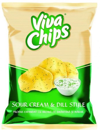 100g (RO) Viva Chips Kartoffelchips mit Sauerrahm, Dill  // Чипсы со вкусом сметаны, укропа