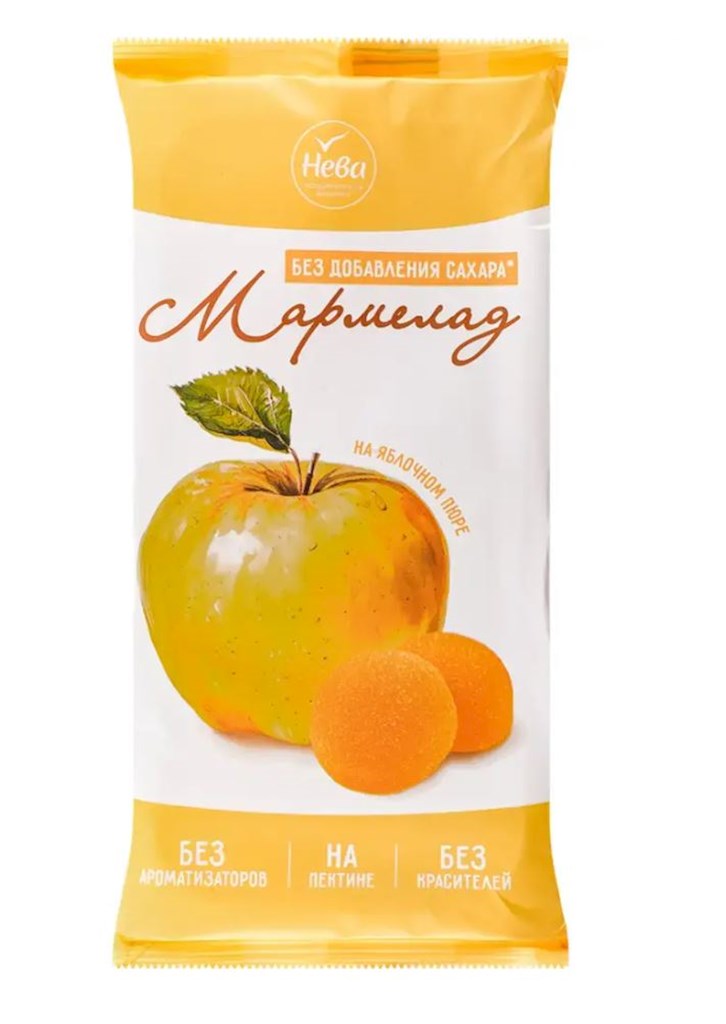 175g Neva Fruchtmarmelade, auf Isomalt „Apfel"  // Мармелад желейно-фруктовый формовой на изомальте «Яблочный»