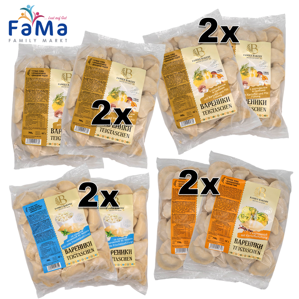 5,6kg - 8 Pack Vareniiki MIX - Teigtaschen mit Füllung  - Vorratsset
