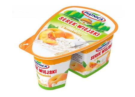 150g Hüttenkäse mit Pfirsich // Piatnica Творог зернистый с персиком
