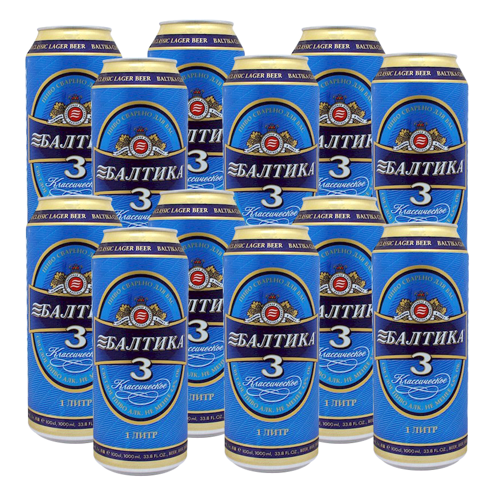 12X0,9L BIER BALTIKA KLASSISCH Nr.3 Alc. 4,8% Dose inkl. Pfand БАЛТИКА ПИВО СВЕТЛОЕ Nr.3