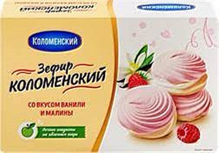 250g Sevir mit Vanille-Himbeerengeschmack // Коломенский Зефир со вкусом ванили и малины