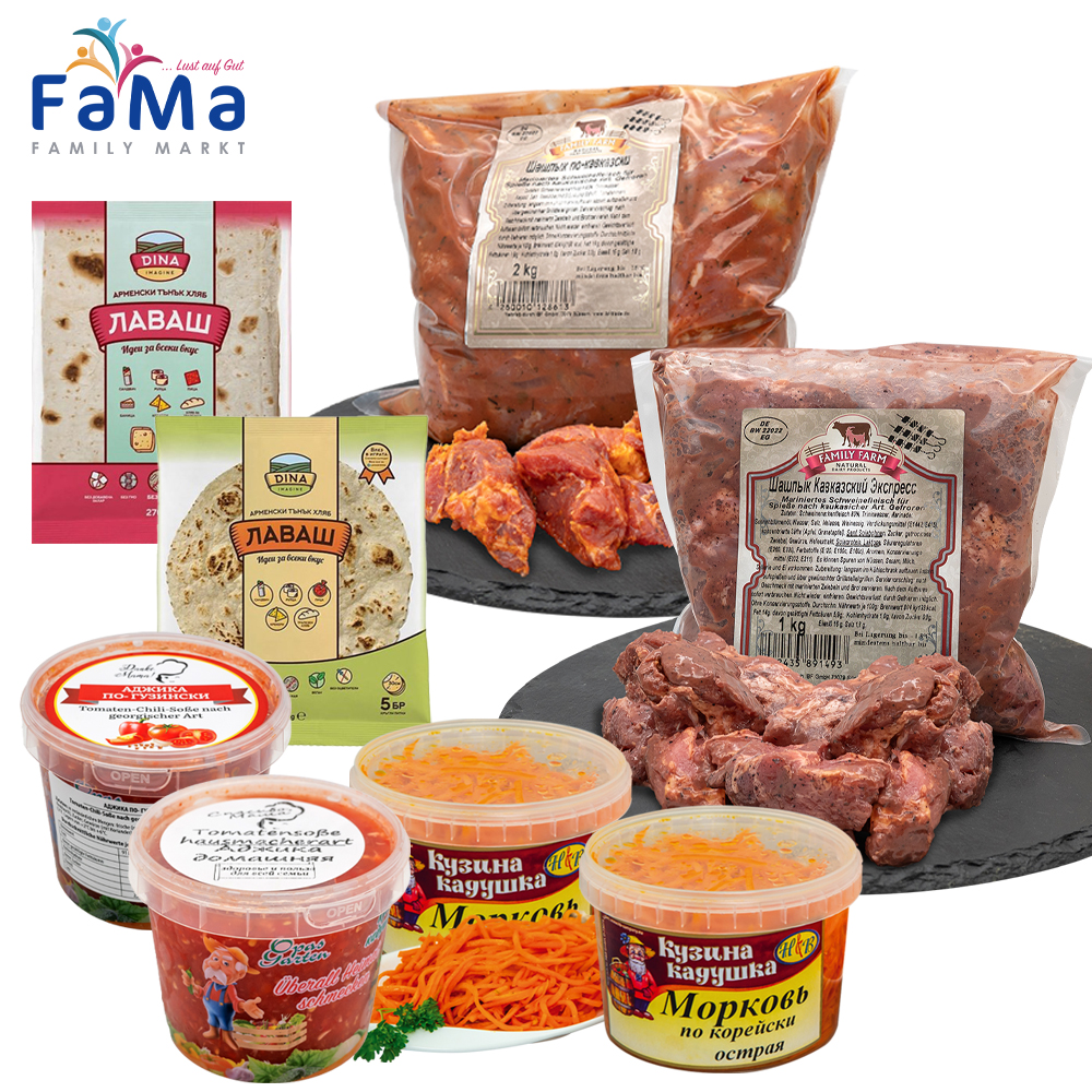 Grillparty - Schaschlikset für 4-6 Personen - EkonomyPaket // Барбекю-вечеринка - шашлычный набор - ЭкономПакет