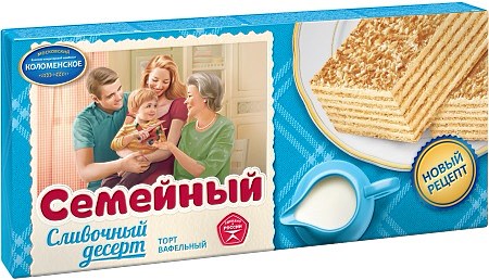 230g Waffeltorte Semeyniy mit Sahnegeschmack // Торт вафельный Семейный «Сливочный десерт»