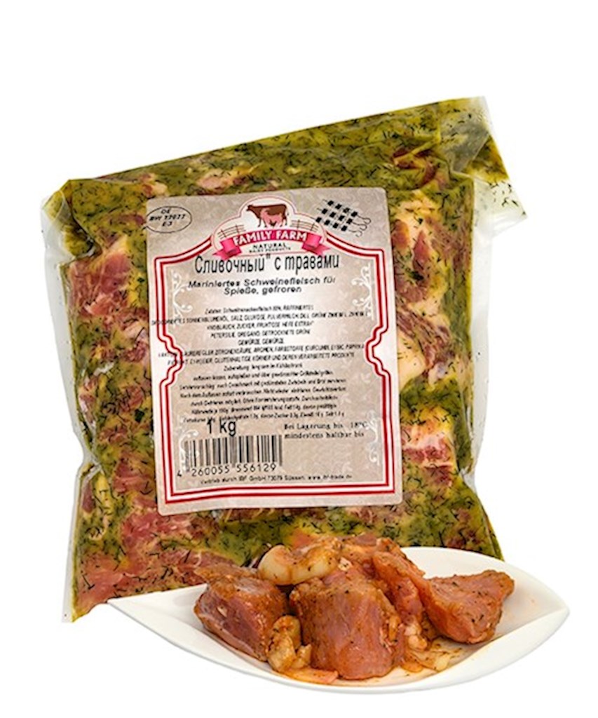 1 kg Schaschlik "Knoblauch" mit Kräutern //  Шашлык из "Чесночный" с травами  