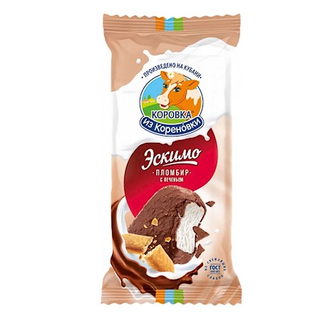5er Pack KiK Eis Escimo mit Keksen in Schokoladenglasur 5X70g // КИК Мороженое эскимо с печеньем в шоколаднoй глазурe