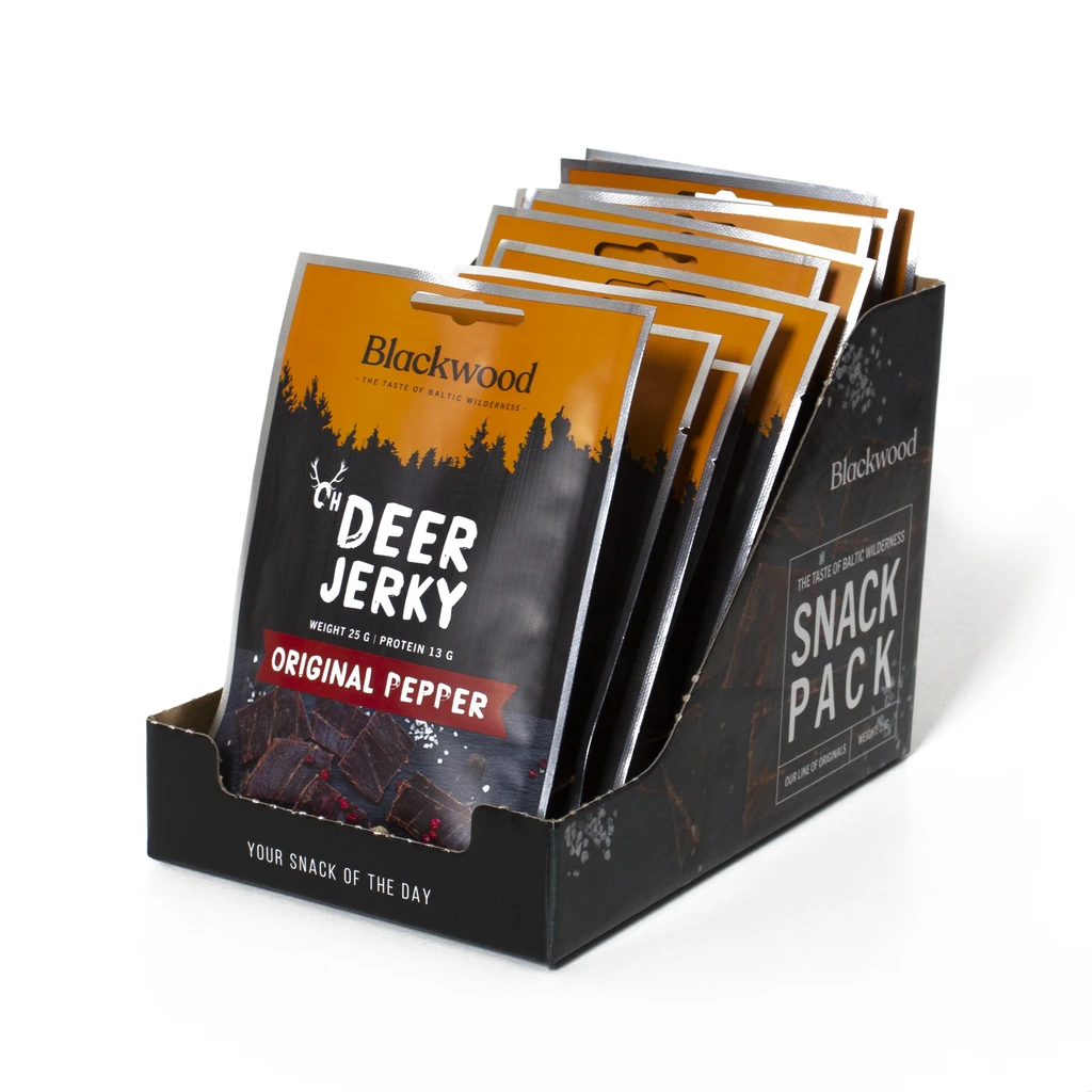 PFEFFER JERKY Hirschfleisch 15er Packung Wildfleisch Trockenfleisch PEPPER Deer Jerky’s
