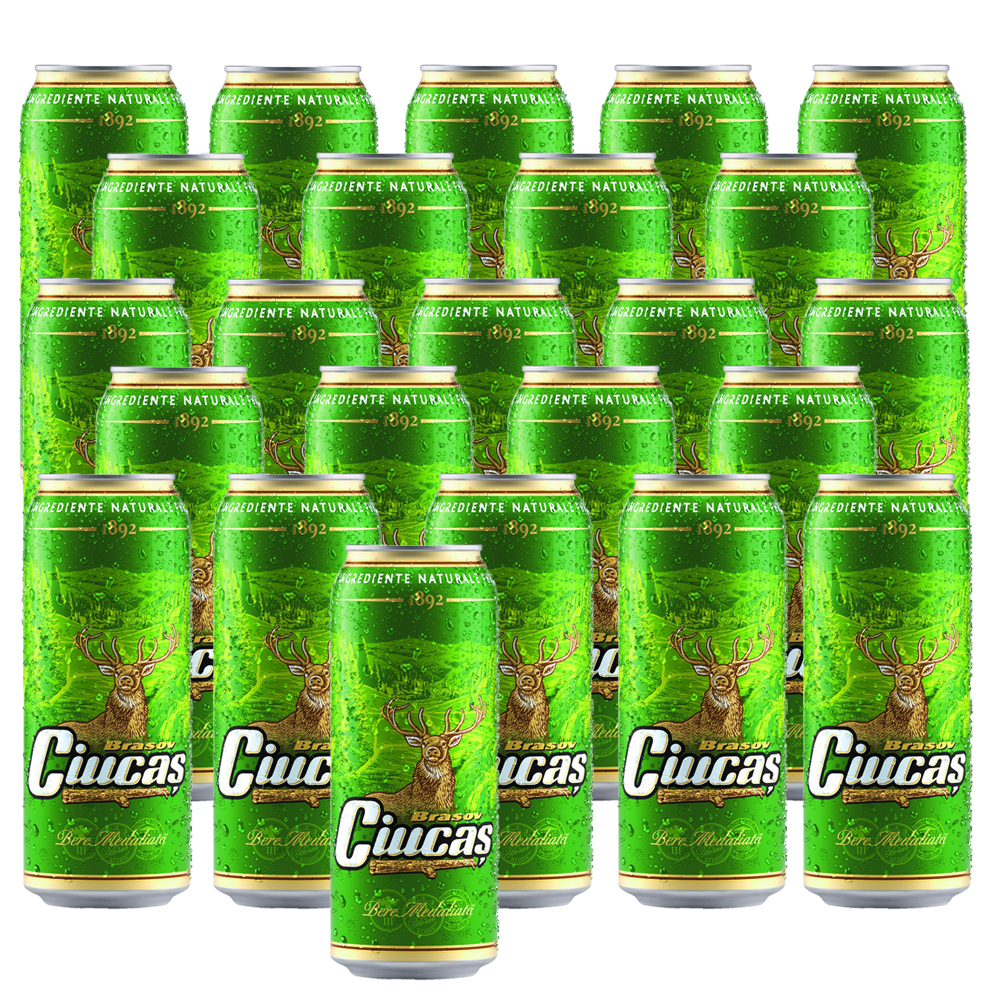 24X0,5L Ciucas Bier hell Alc.4,6% Blechdose inkl.Pfand URSUS Brauerei Romania ПИВО РУМЫНСКОЕ PIWO BE