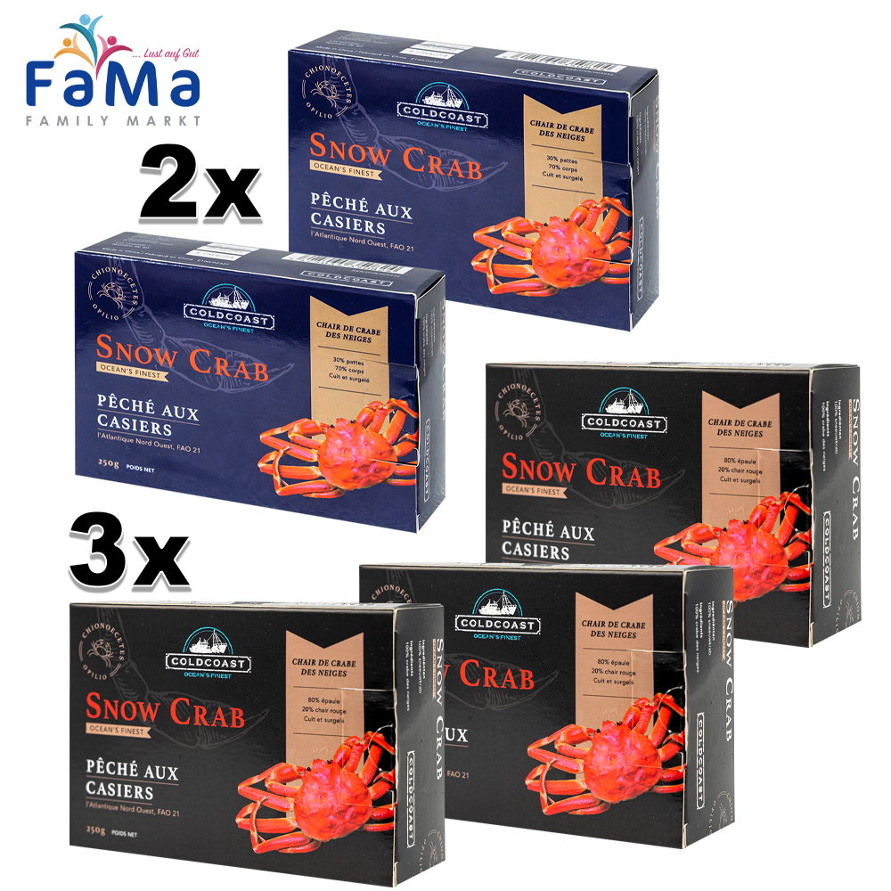 1,2kg Premium-Set Schneekrabbenfleisch Cold Coast 250g Pack