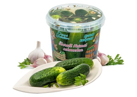 1l Kuz.Kad. Gurken gesalzen mit Knoblauch // Огурцы малосольные с чесноком