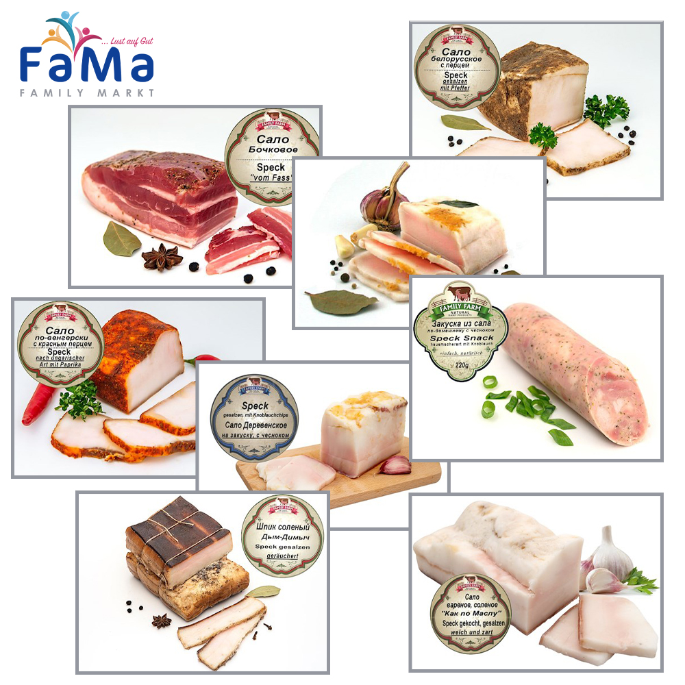 2,4 kg Wurst SET nach traditioneller slawischer Art - MIX Wust und Speck