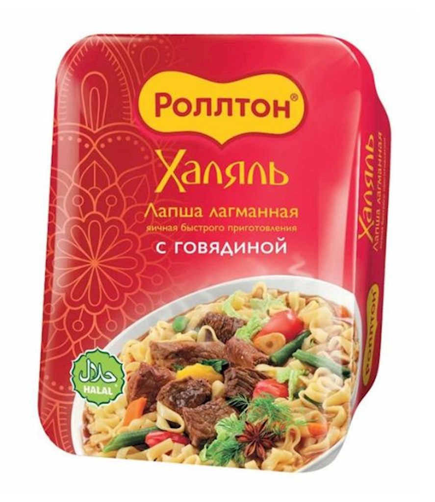 90g Rollton Instant-Nudeln Halal Rindfleischgeschmack // Роллтон Лапша Халяль лагманная с вкусом говядины